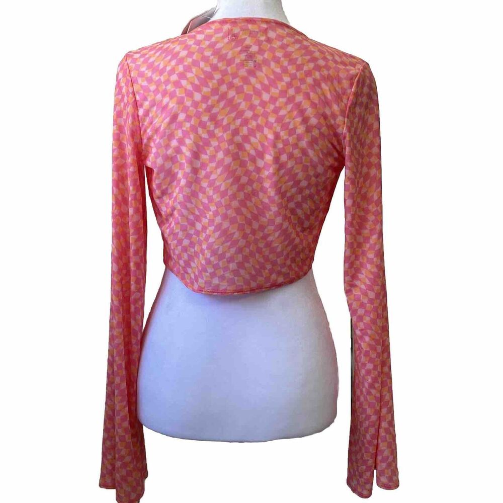 L*Space Bandera Triangle Top Sheer Tie Front Coverup Beach Cruise Small NWT - Picture 4 of 8
